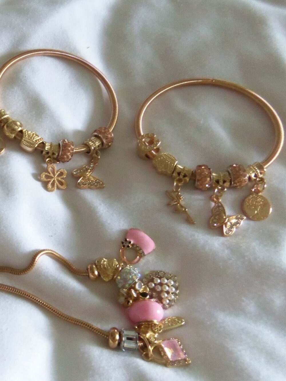 Charm Necklace and Bracelet Set